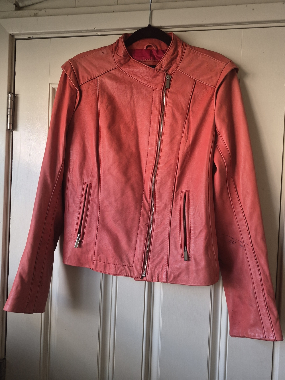 AK Coral Leather Zip Jacket